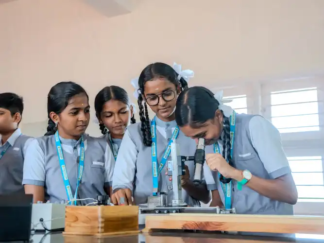 Biology laboratory at Radiance Public School Dindigul