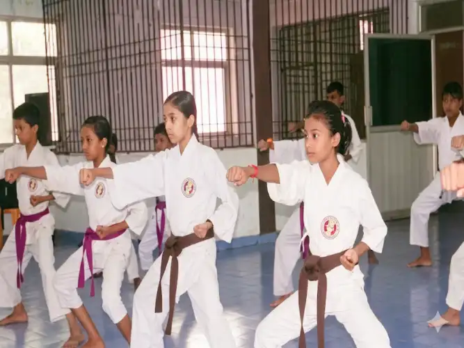 Karate training at Radiance Public School Dindigul