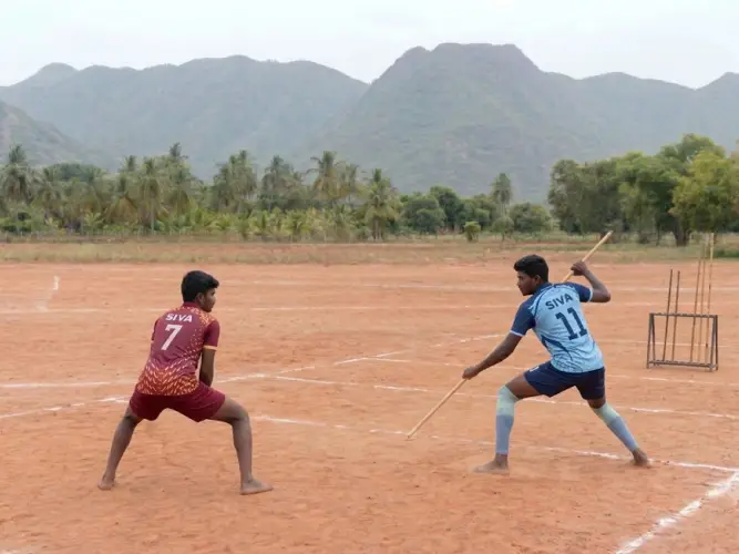 Silambam training for students at Radiance Public School Dindigul